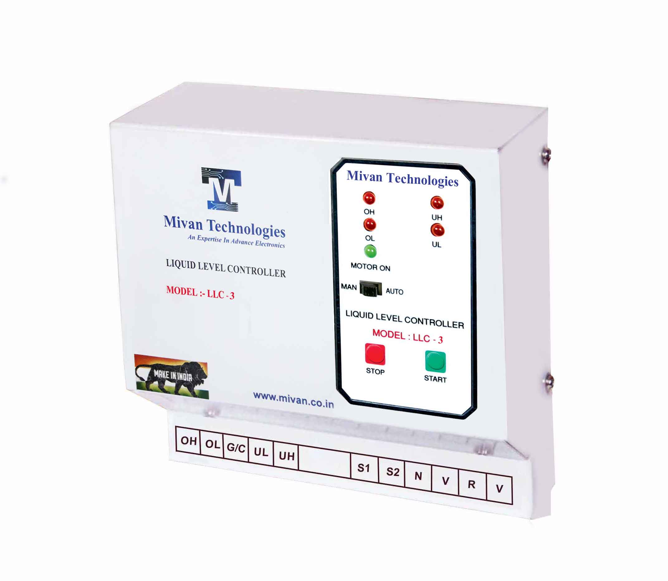 LLC 3 MS three phase water level controller for 3 phase motor and submersible pump suitable for any 3 phase starter