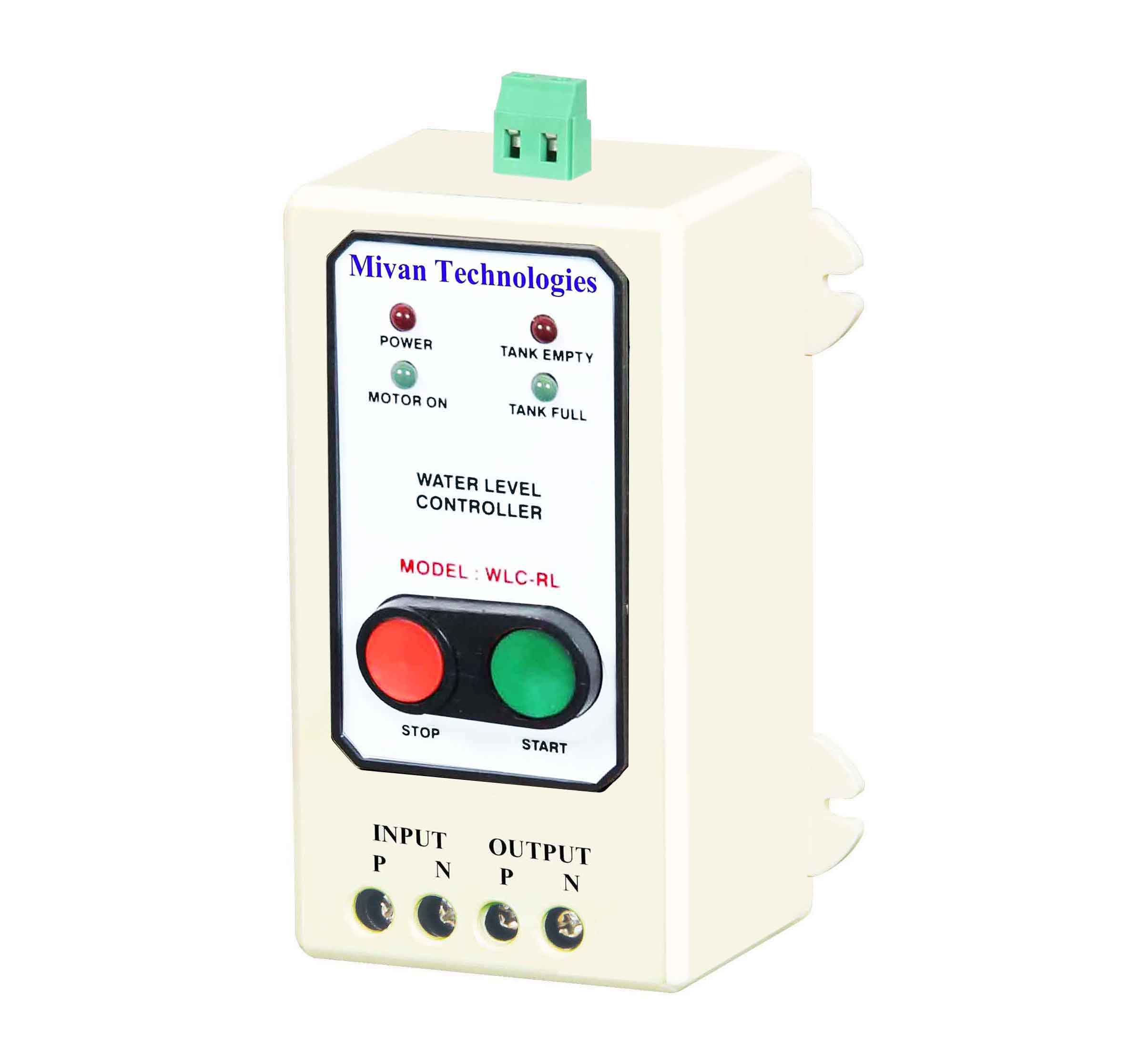WLC RL Semi Auto Water Level Controller It starts the motor by pressing start button and automatically stops the motor when tank gets full