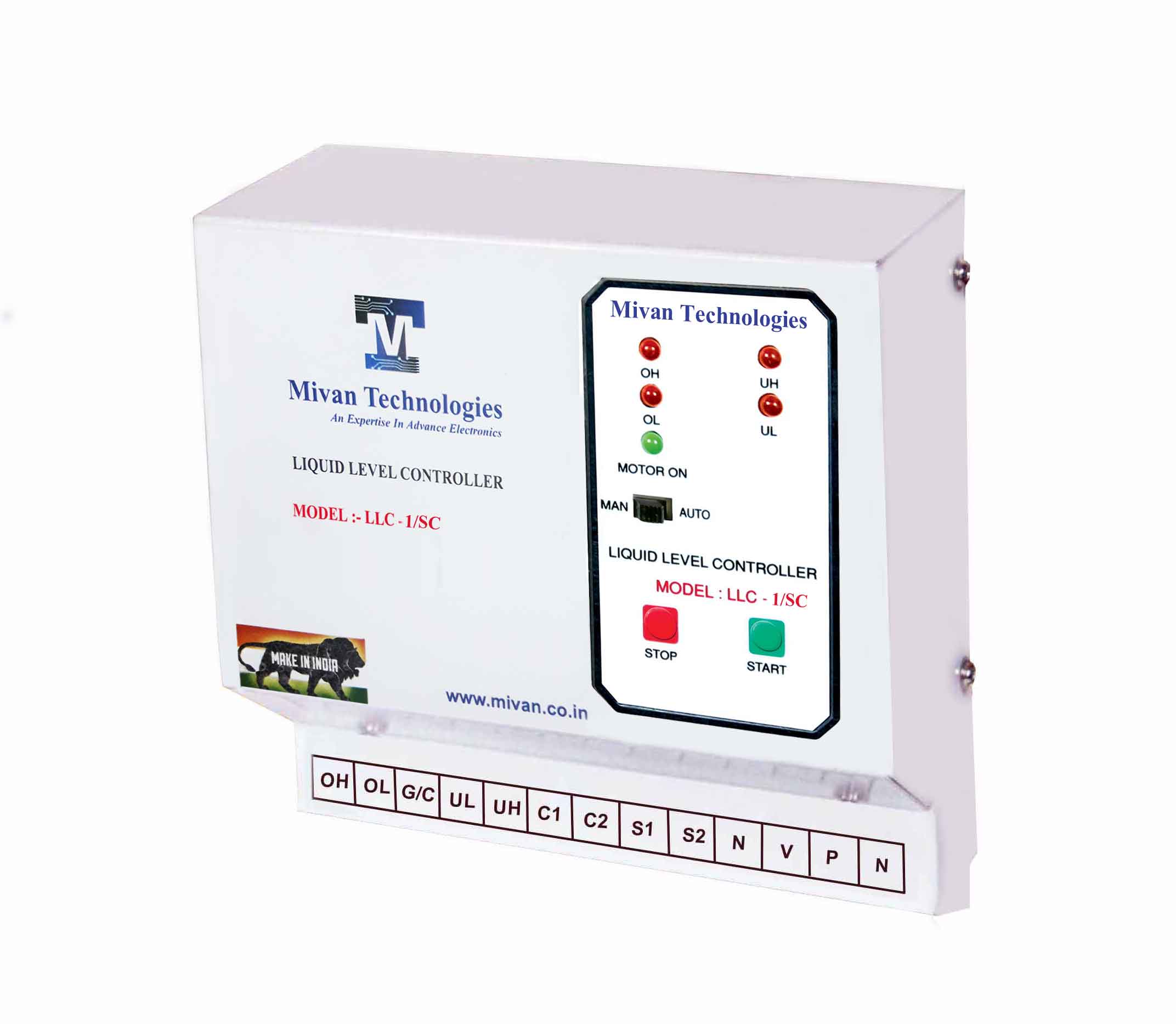 LLC 1SC Water level controller for single phase push button type panel for both tank