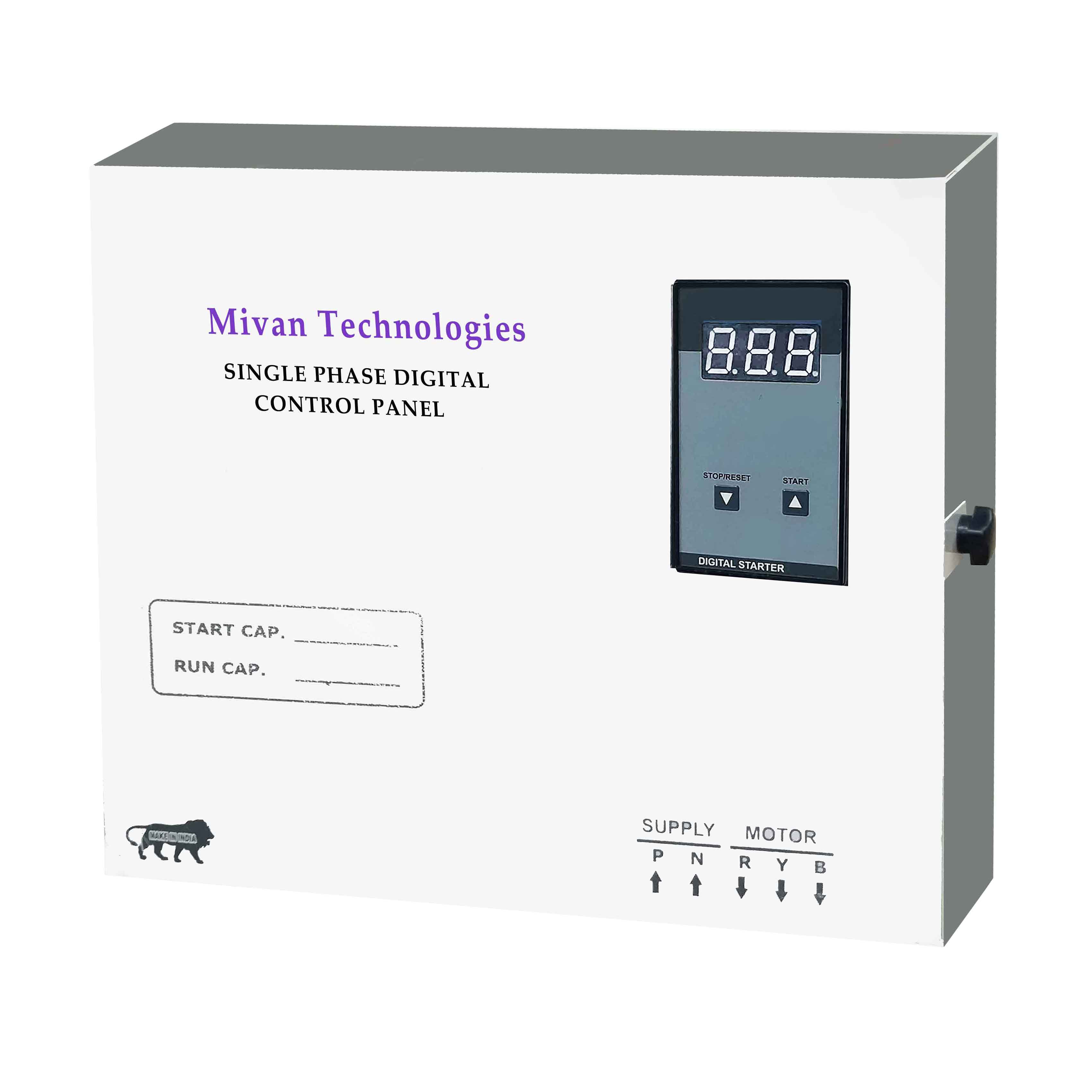 DVA SR for 2 HP motor Digital starter panel with volt and amp miter with start and run capacitor