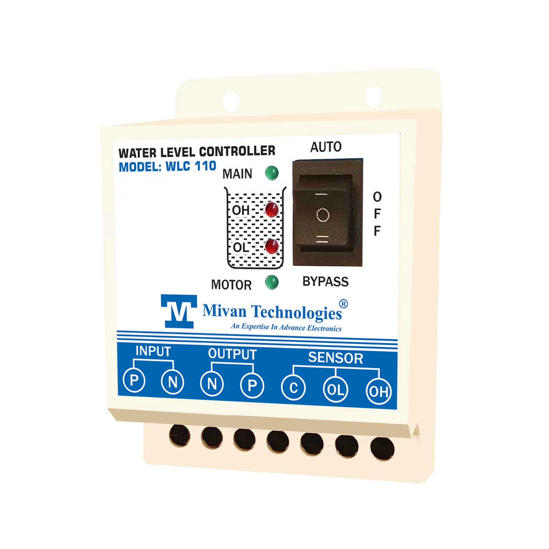 fully automatic Water Level Controller and 3 sensors with water level indications suitable up to 2 HP motor
