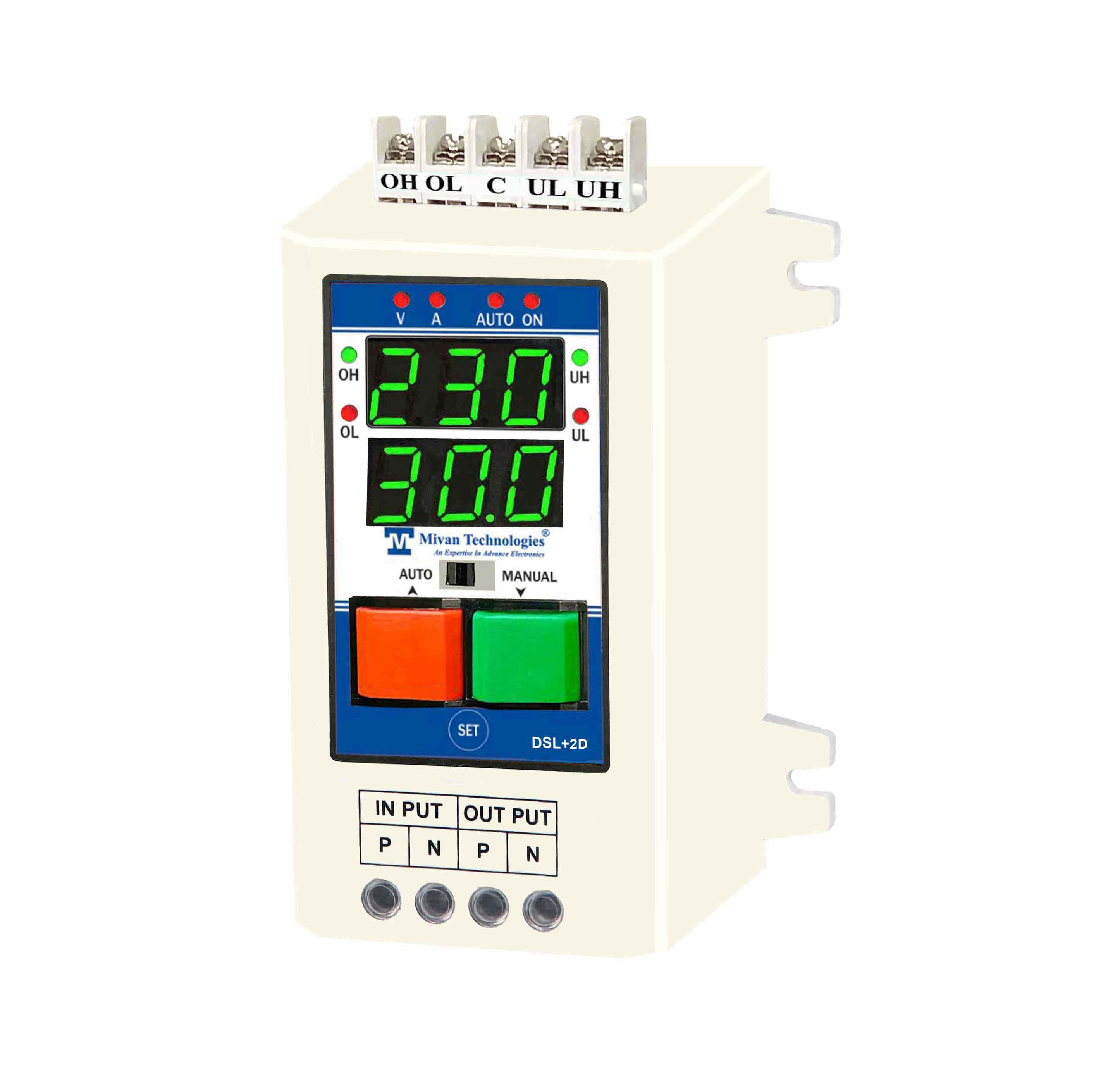 DSL 2D Digital water level controller with volt and amp meter with HV LV OL DRY PROTECTION cyclic timer