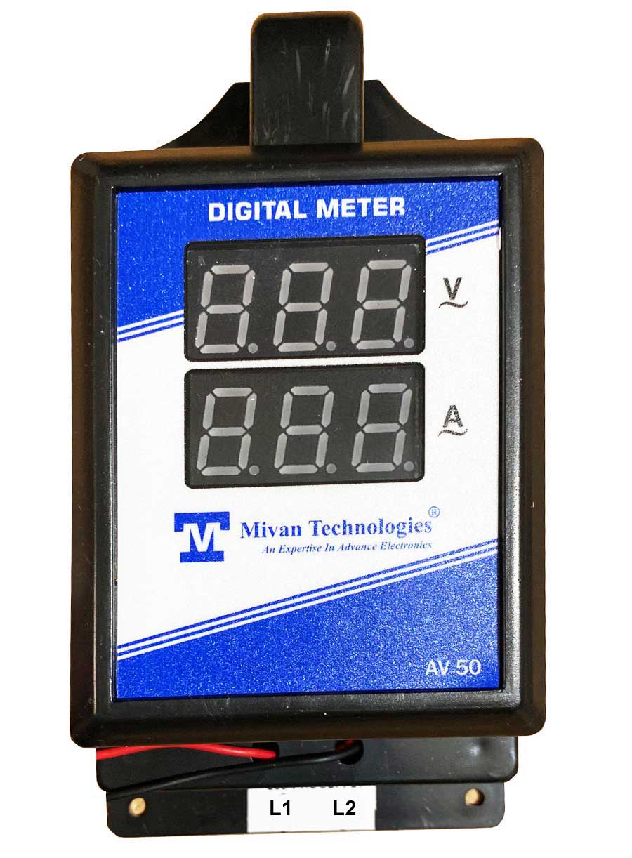 3 phase digital volt and ampere meter  with ct wall mounted sensing voltage up to 600 VAC