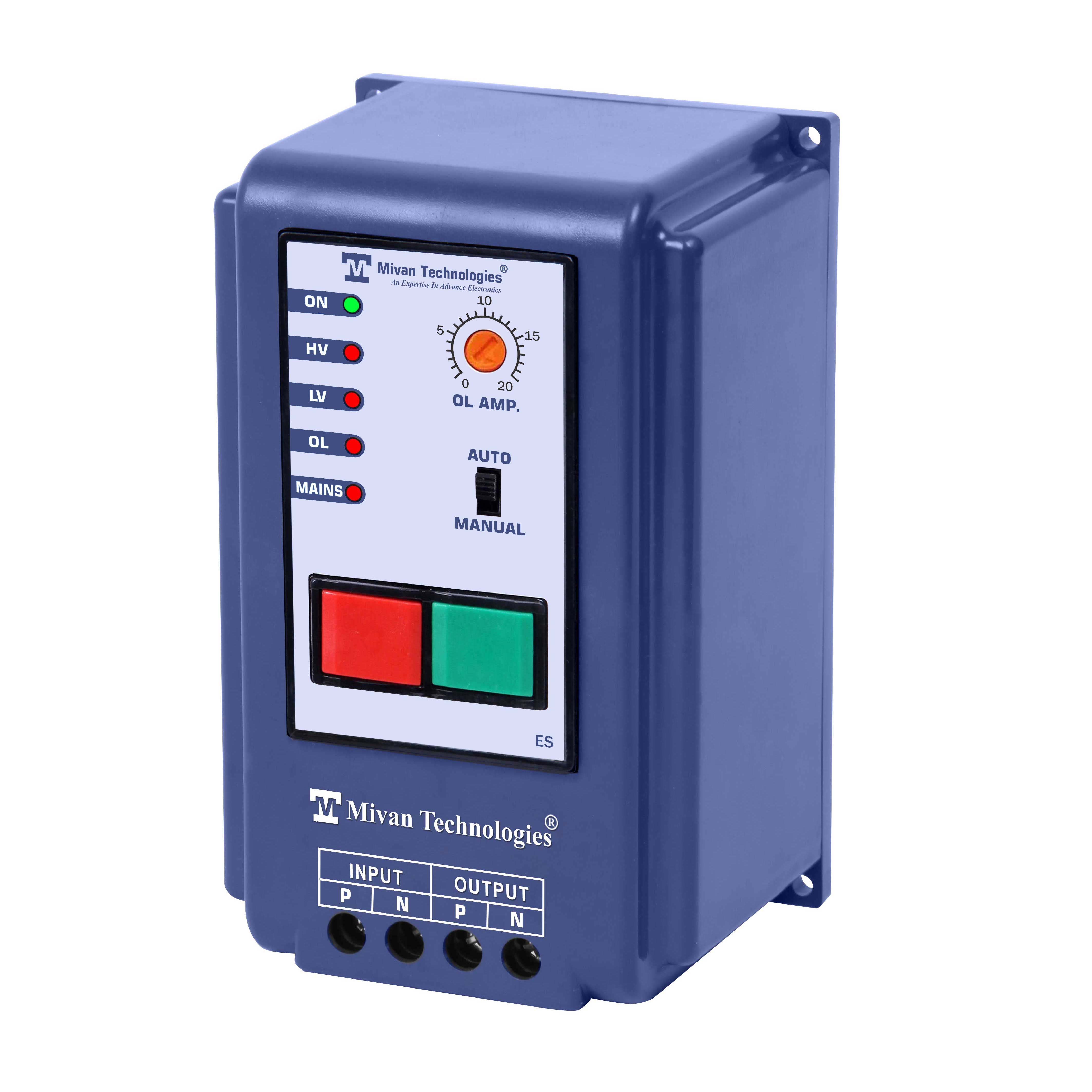 Single Phase motor starter  with high low voltage and overload protection suitable for all single phase appliances Suitable up to 3 hp motor  ES