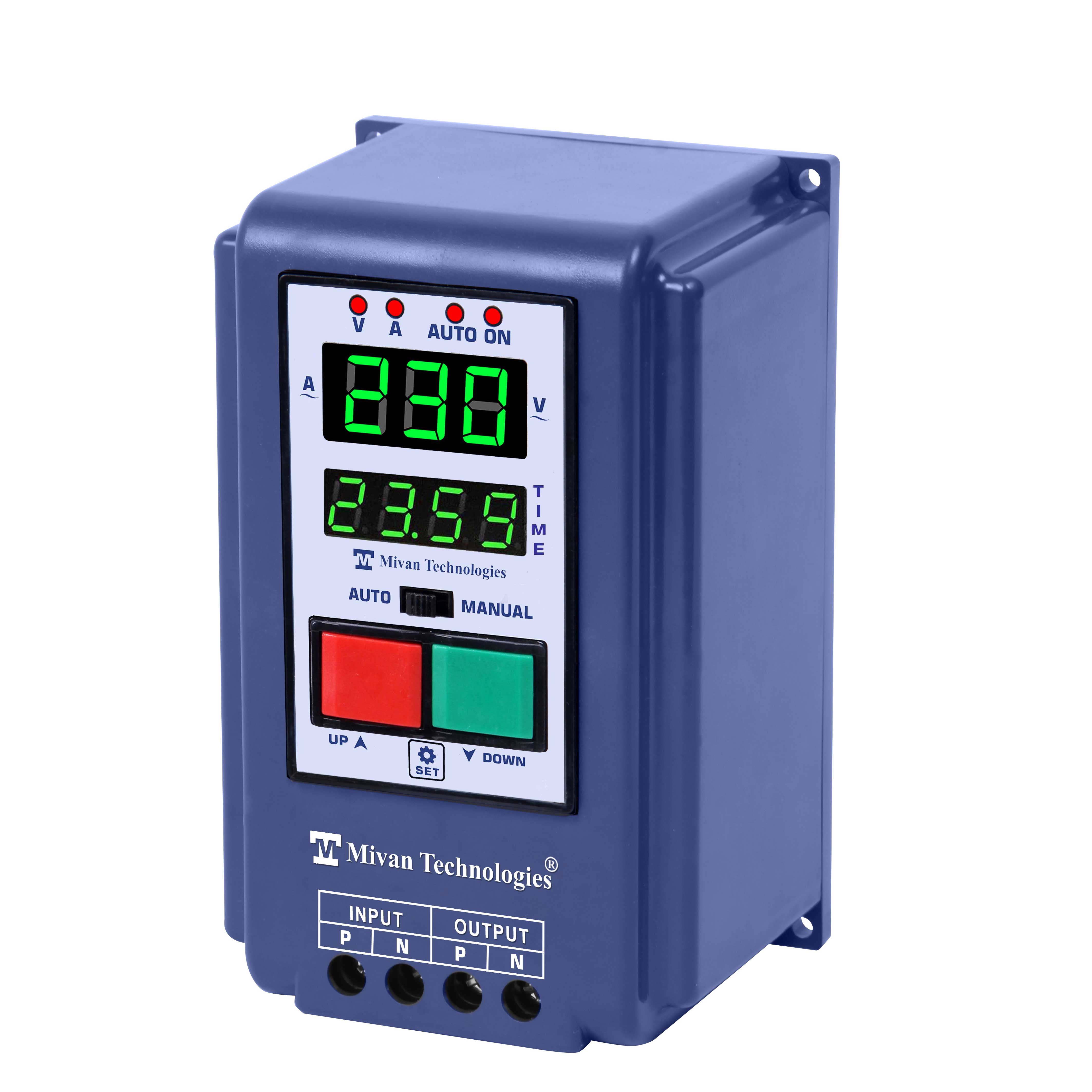 DS RTC Single  Phase Digital starter with REAL TIME TIMER with V A meter with HV LV OL DRY PROTECTION with cyclic TIMER