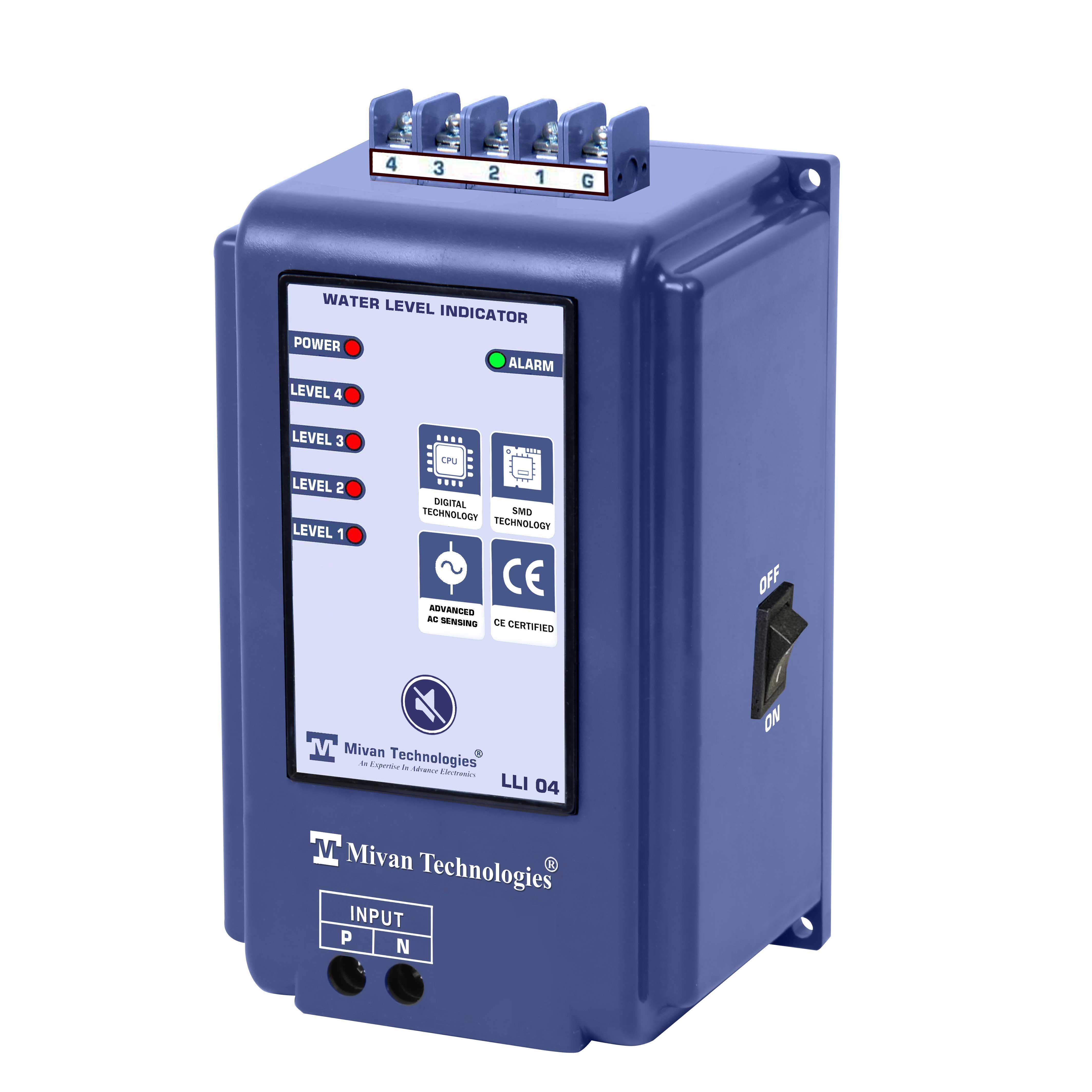 WLI 4 HD Water level indicator with 5 sensors indicate 4 different level of tank with buzzer