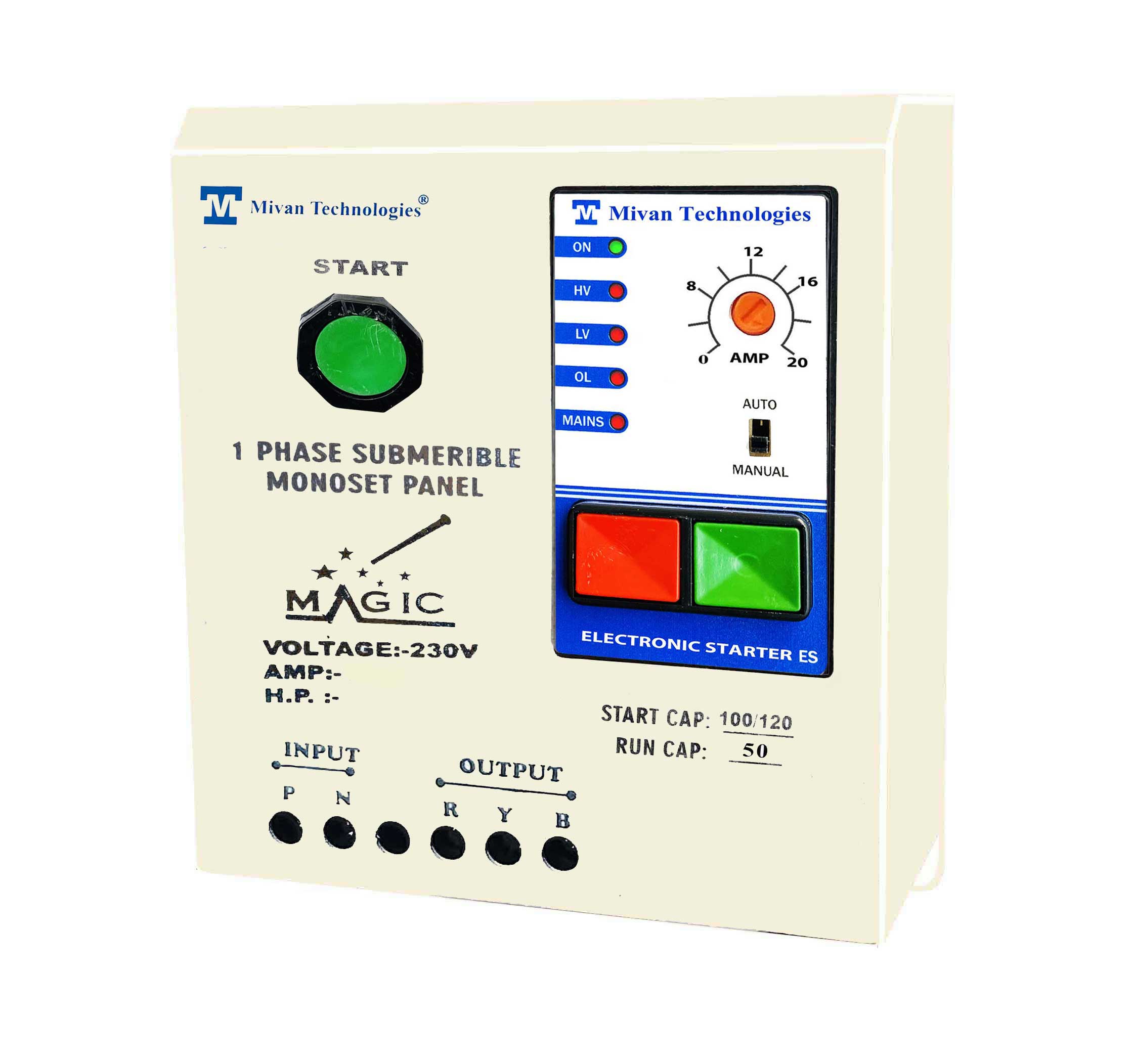 Single Phase motor starter with High Low voltage and overload protection Suitable up to 1.5 hp motor ES SR